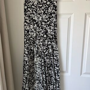 Elegant Black and White Floral Skirt